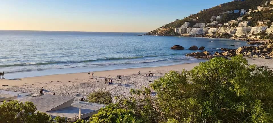 Clifton Fourth Beach and the Atlantic coastline at golden hour