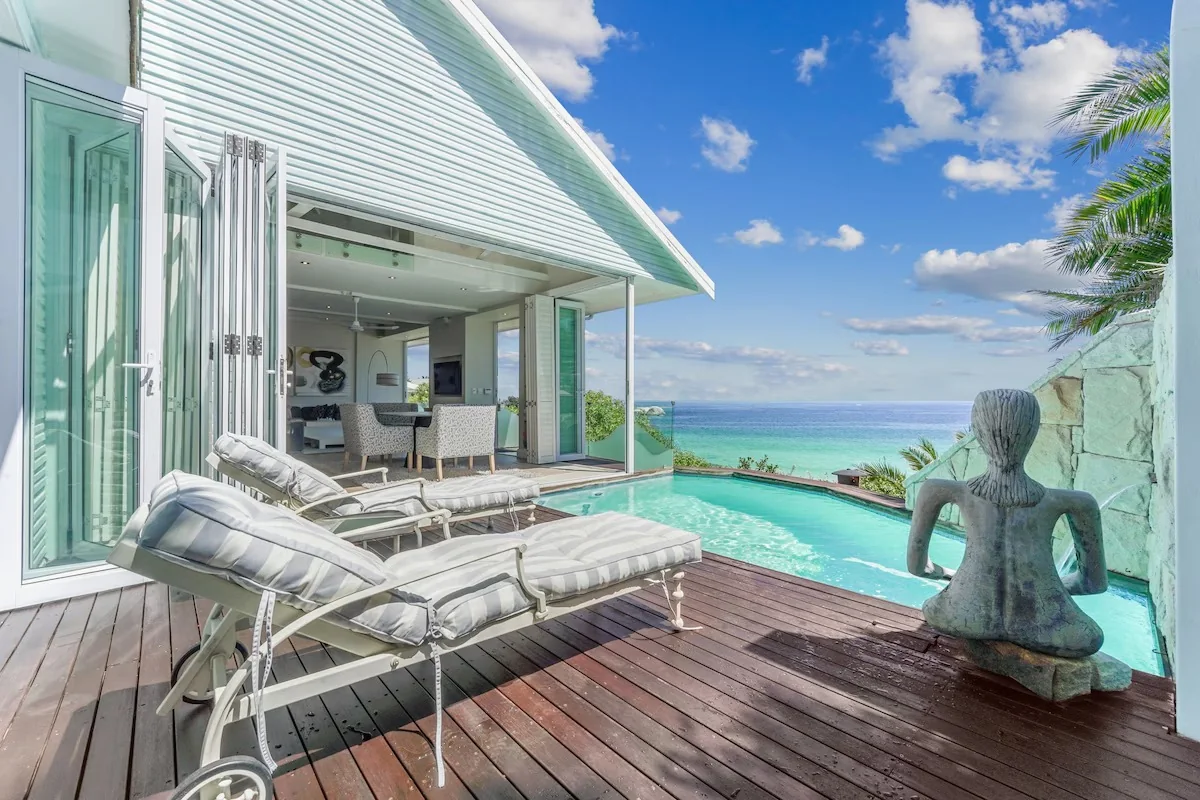 Private pool and ocean-facing deck at Bungalow 69