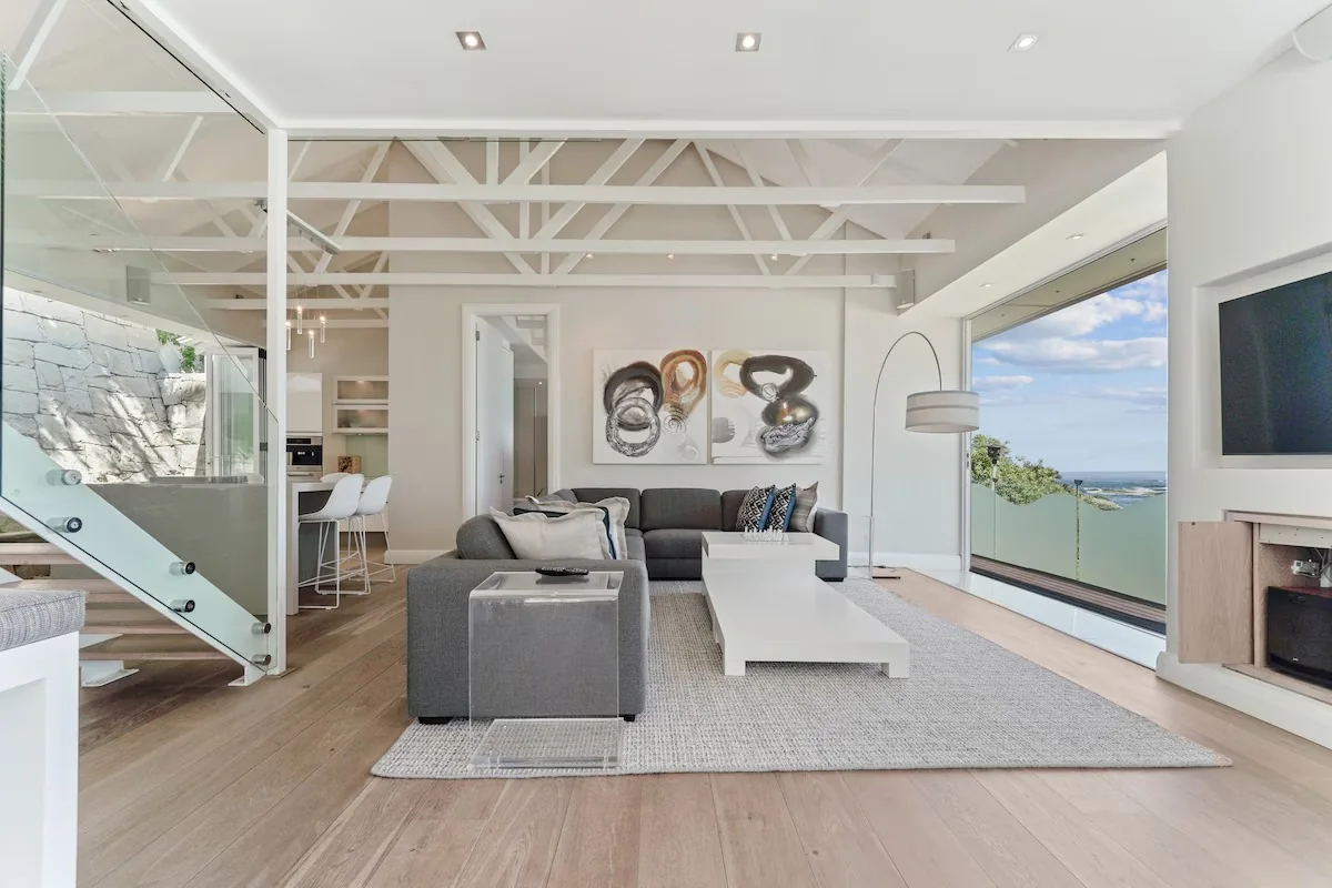 Open living room with Atlantic views