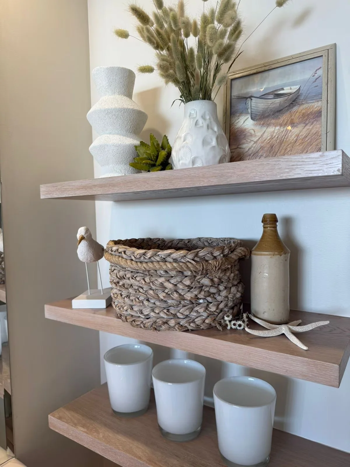 Curated coastal shelf detail