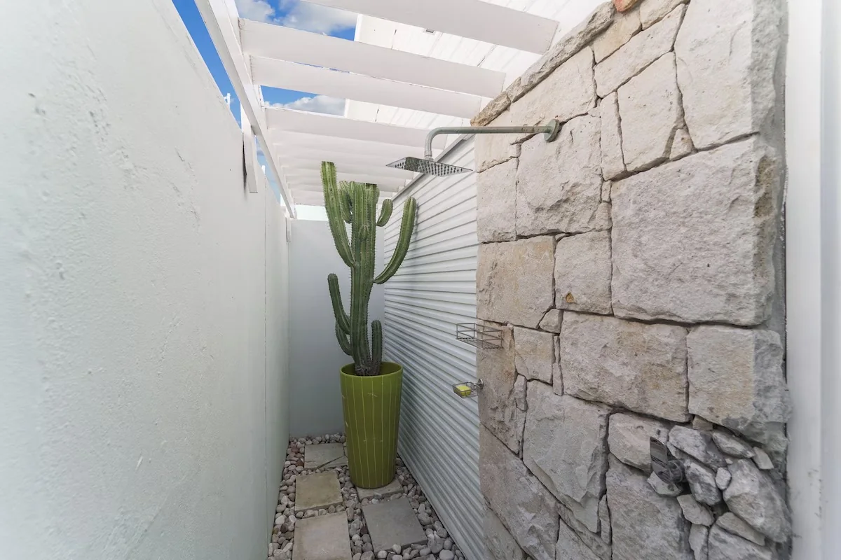 Stone-walled courtyard detail
