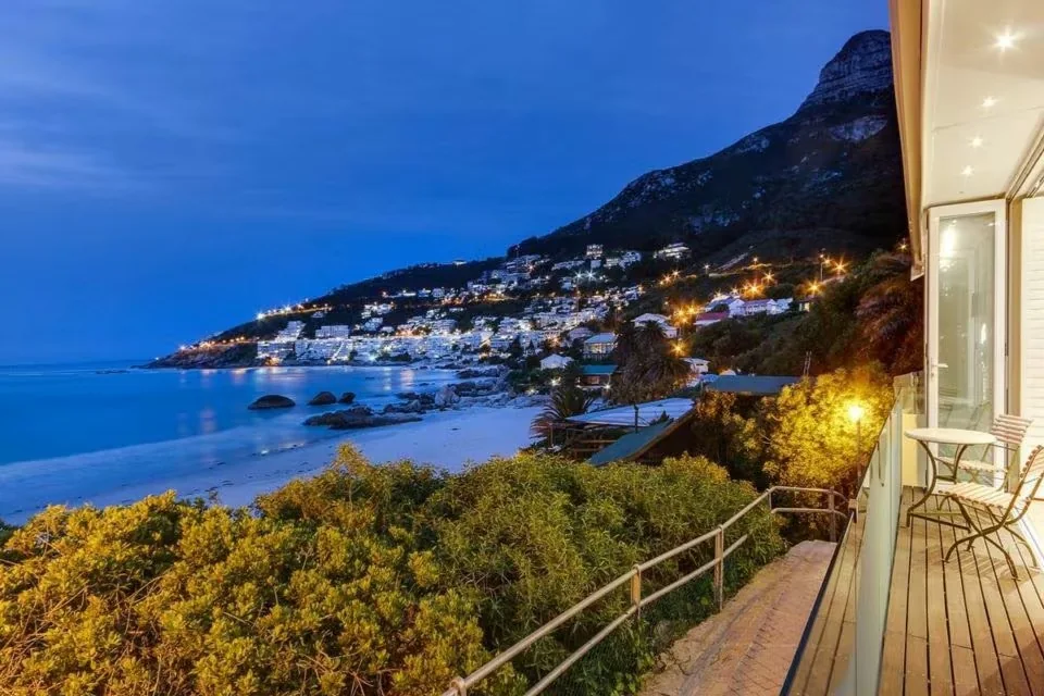 Clifton coastline glowing at dusk